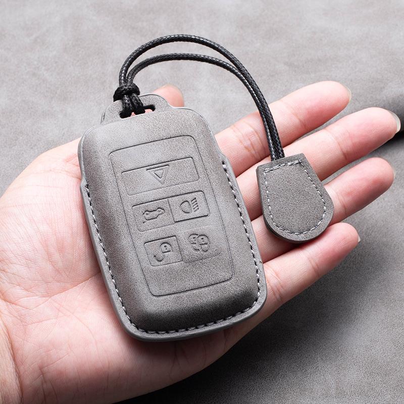 Sheepskin Grain Car Key Case Protector Full Cover For Land Rover Discovery Range Rover Evoque Velar Sport Auto Inter Accessories