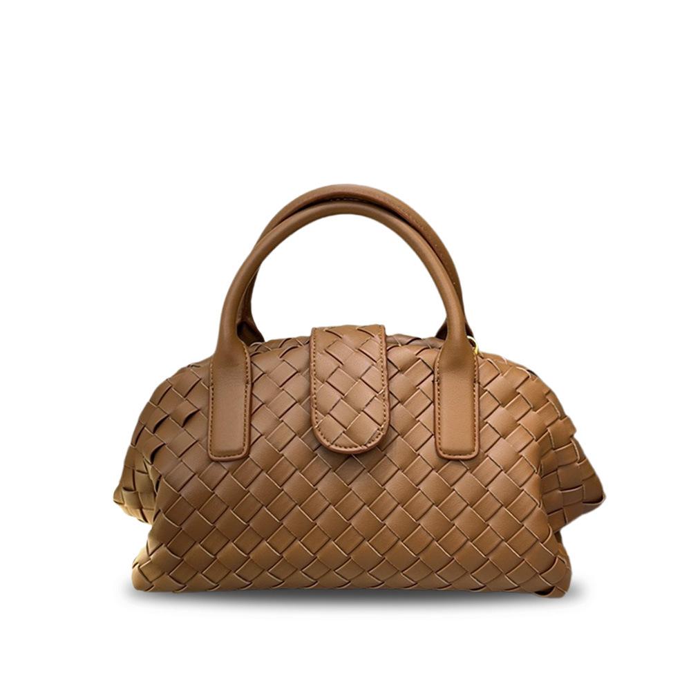 2026 leather cross-border new cloud bag woven portable shoulder crossbody magnetic bowling Boston bag women
