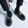 Scarpe di lusso in pelle di alta gamma, senso di alta gamma nel Regno Unito, casual rialzate con suola spessa lucida