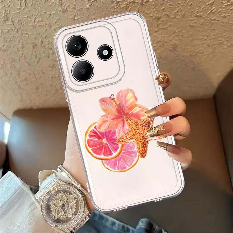 Case for Xiaomi Redmi Note 14 Pro Plus 14C 11 9 10 Note 13 10S 11S A4 12 13C 12S Soft Phone Cover Fruit Flowers