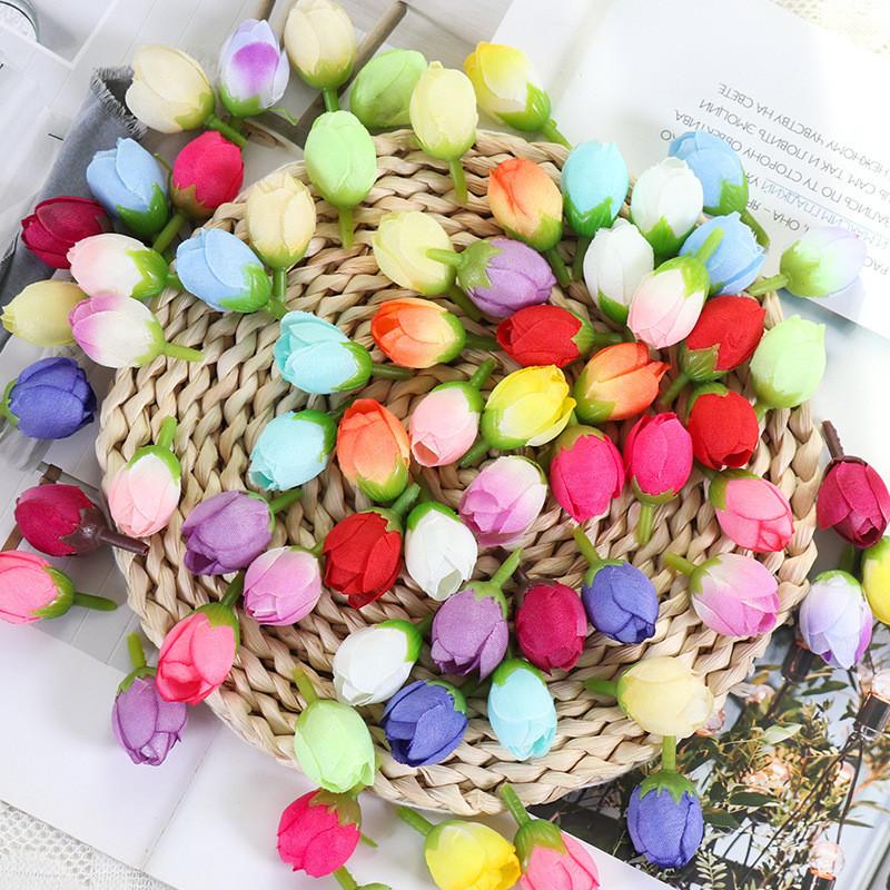Artificial Rose Silk Buds For Diy Wedding Bouquets Home Decor Craft Supplies