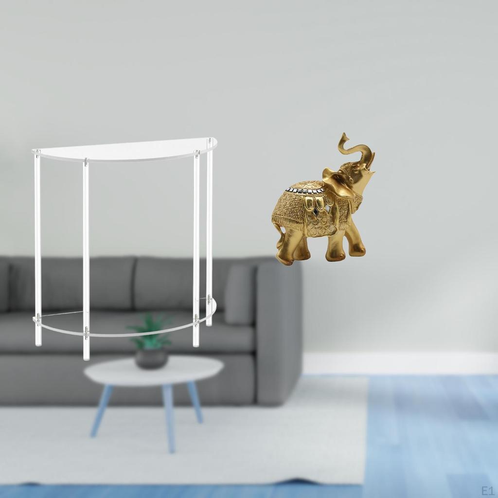 Acrylic Elephant Side Table with Crafts Animal Sculpture Decorative Figurine for Small Room Decor