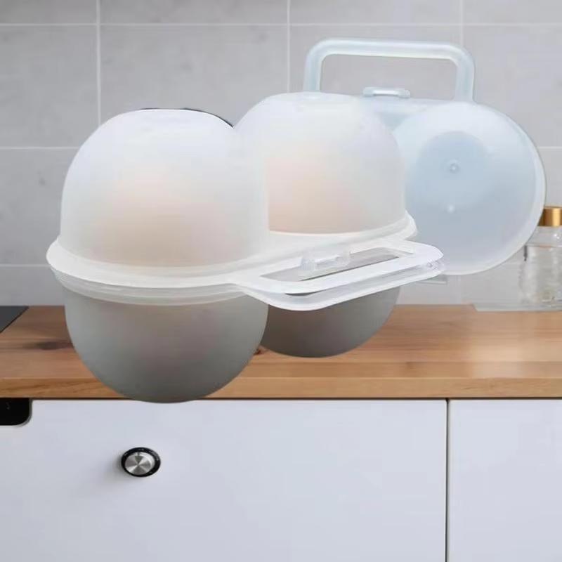 2-Cell Outdoor Portable Egg Storage Box Plastic Shock-Absorbing Anti Drop Egg Tray For Refrigerator Camping Picnic Daily Use