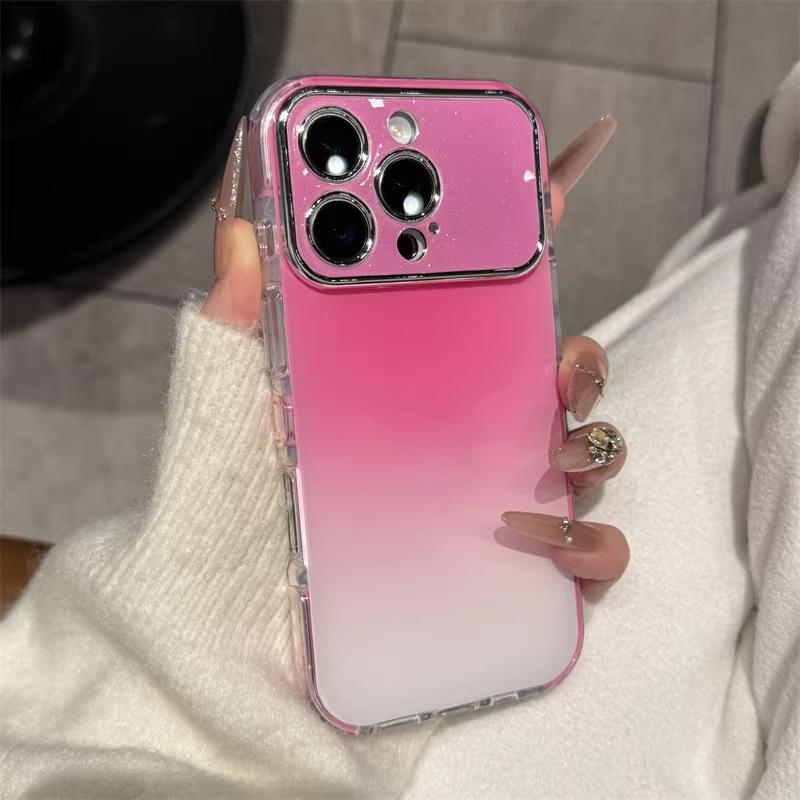 

Compatible iPhone Pro Case: Gradient Glitter Design (14/15/16/17 Pro) 17PRO рожевий червоний колір