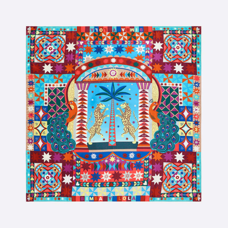 BIMBA Y LOLA [25SS] BIMBA Y LOLA Leopard Geometric Scarf B255AIF011