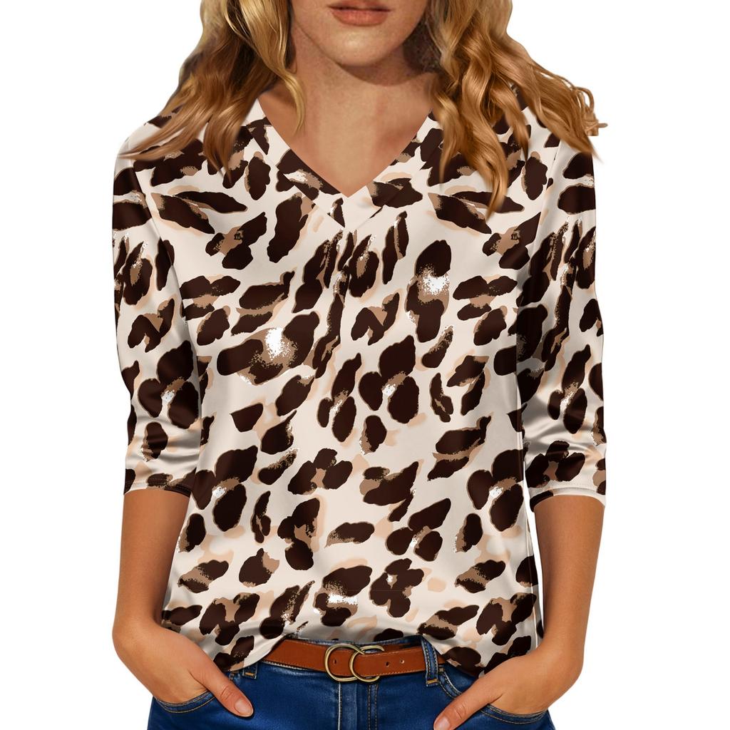 Kadınlar İçin Şık 3/4 Uzun Kollu Gömlekler İş Günlük Kıyafet Üstleri