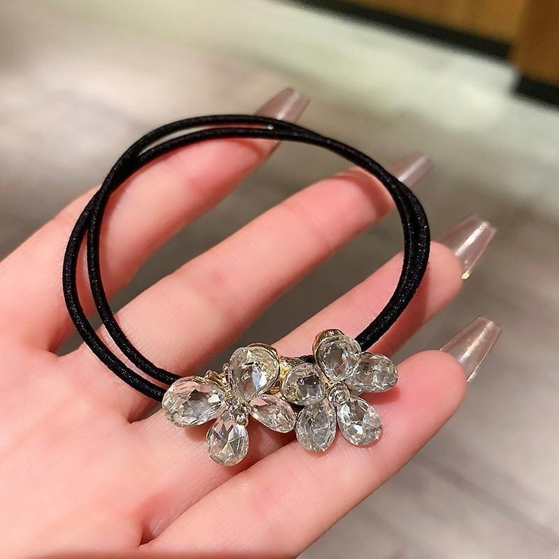 Elastici per capelli con strass alla moda per ragazze, anelli per capelli, corda, scrunchie, accessori, copricapo per coda di cavallo, accessori