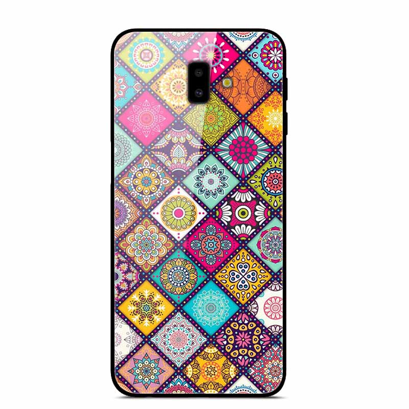 For Samsung J6 Plus Cases J4Plus J8 2018 Fashion Tempered Glass Hard Back Case For Samsung Galaxy J8 2018 Cover J6 J4 2018 Funda
