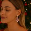 Dripping Oil Xmas Earrings Studs Rhinestone New Year Dangle Earrings Christmas Tree Earrings  Gift