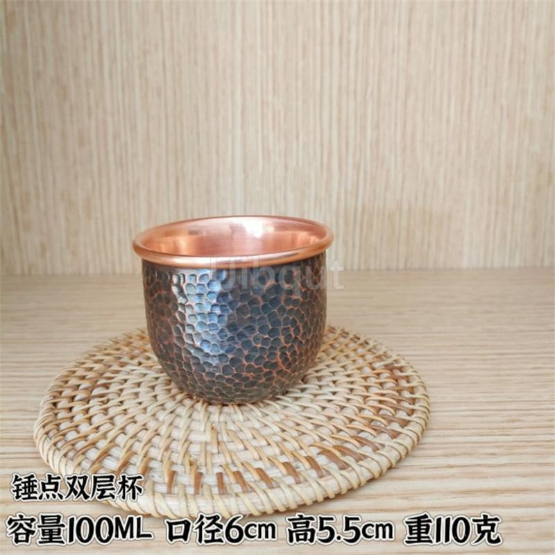Pure Purple Copper Handmade Kung Fu Tea Cup Small Water Thickened Tea Set Coffee Cup Set Camping Mugs Tea Cups and Saucer Sets