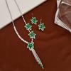 20 Maple Leaf Flower Zircon Necklace Earrings Set Handmade Zircon Exquisite Jewelry Set