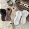 Women  Thickened  Winter Socks with Fleece Lining  Anti-Slip Soft  Short Home  Socks for  Warmth and Comfort In Cold Weather