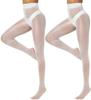 Women's Shiny High-Waisted Silk Tights - Transparent, Skinny Horse Oil Stockings