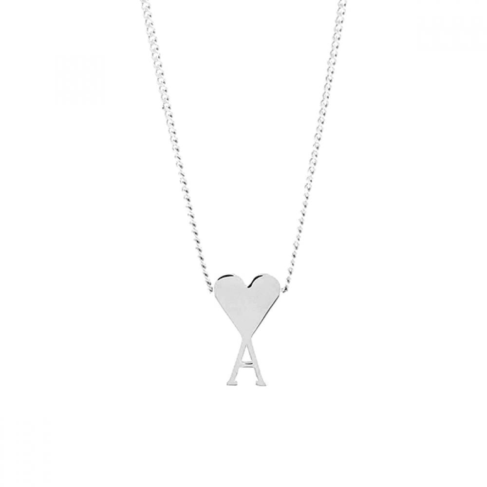 Ami Ujw923 361 900 Ami De Coeur Heart Logo Chain Necklace