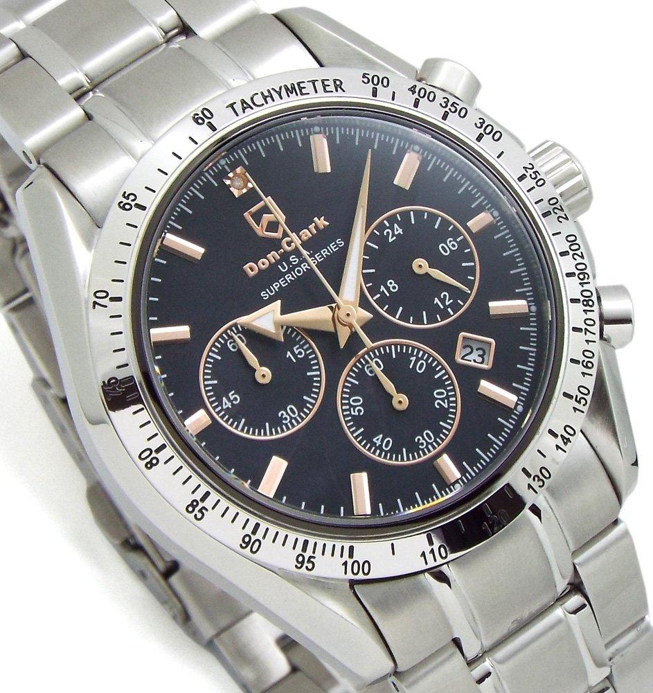 DON CLARK SUPERIOR SERIES Men's Center Chrono x Sapphire Glass 10 ATM Water Resistant DM-2057-11SR
