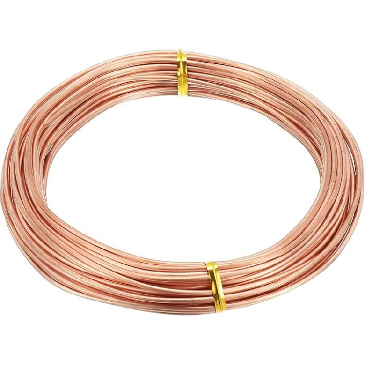PATIKIL 99.9% Soft Copper Wire for Gardening, 8 Gauge/3.2 mm Diameter 21 Feet/6.3 m 1 Pound Spool Pure Bare Copper Wire for Jewelry Making Beading