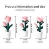 Pink Flower Table Lamp Plastic Atmosphere Night Light Creative Bedside Lamp  Home Decor