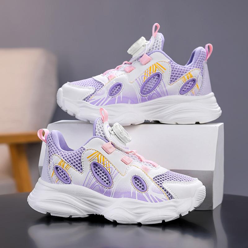 

New Model Sports Shoes with Rotating Buttons and Mesh Surface for Breathability 39 фіолетовий