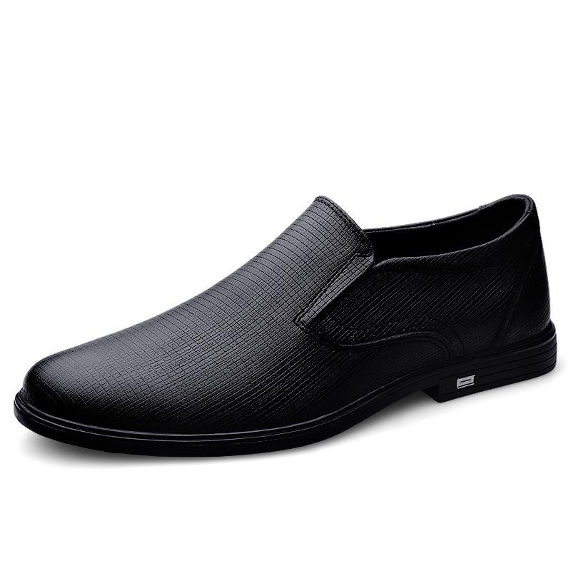 Men s Retro British Style Low-Top Cowhide Leather Loafers 39