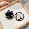 Black White Fabric Camellia Flower Brooches For Woman Men Mourning Brooch Pins Dress Shirt Fashion Accessories