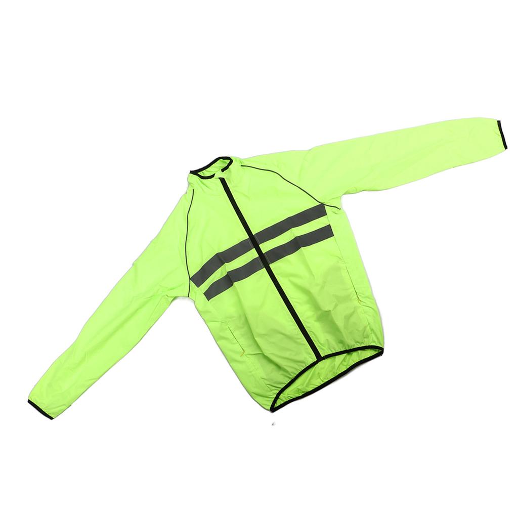 Reflective Jacket Breathable Cycling Coat Long Sleeves Polyester with Pockets for Outdoor L