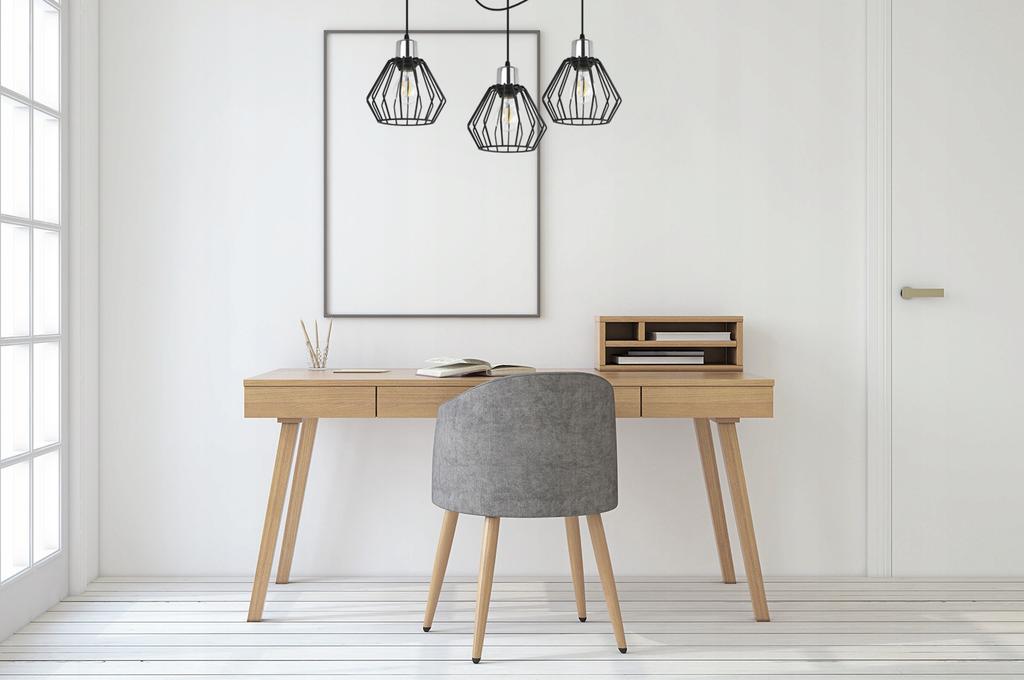 Hanging Lamp, Ceiling Chandelier, Wire Shade, Led