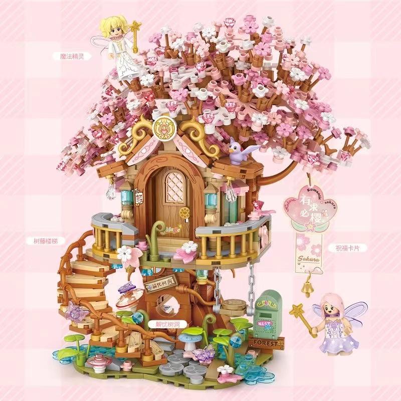 Tree House Diy Decoration Blocks Home Decoration Model Building Blocks Toys Assembly Toy Christmas Gift For Children Adult