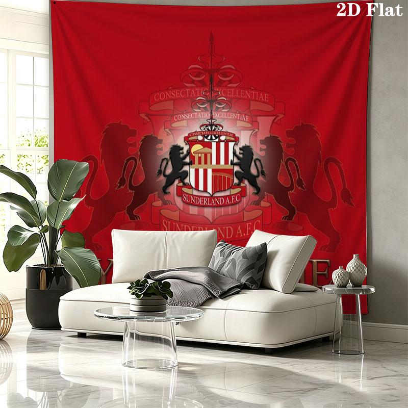 Sunderland A.F Custom Name Wall Tapestry Aesthetic Wall Hanging Printed Fabric Blanket Decorative Tapestries for Bedroom Living Room Home Decor
