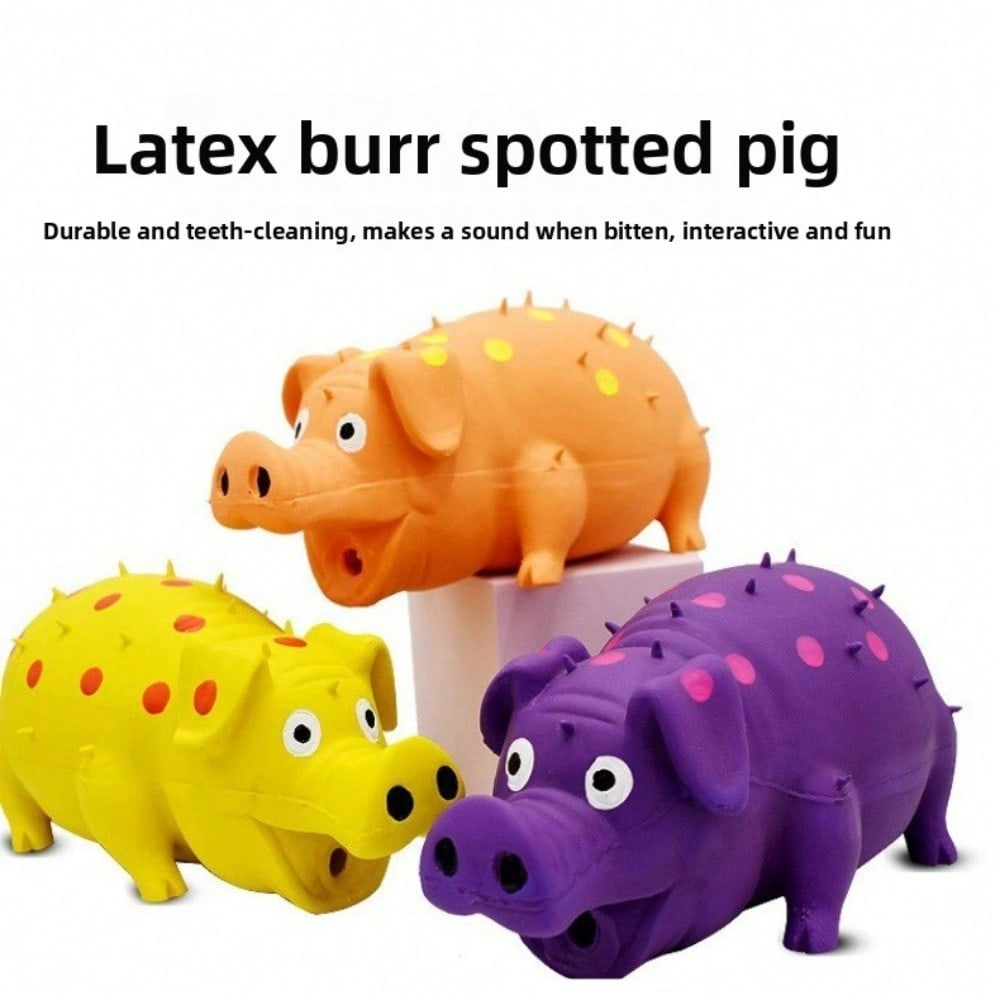 Dog Toys, Latex Sounding Toys, Spotted Pigs, Pet Bite-resistant Monsters Called Pigs Grind Their Teeth and Clean Their Teeth
