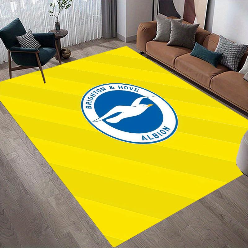 Brighton & Hove Albion Home Sofa Decoration for Living Room & Bedroom, Non‑Slip Play Flannel Floor Mat for Game Room