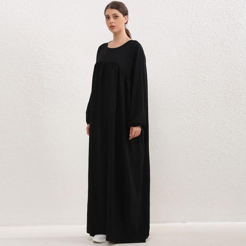 Sukienka Komutacyjna w Stylu Europejskim i Amerykańskim Plus Size - Luźna, Wyszczuplająca, Długa Odzież Codzienna