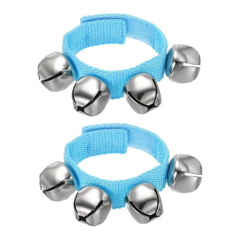 

2PCS Blue Wrist Band Bell Shaking Bell Festival Decorating Jingle Party Noise Produce Accompaniment Christmas NewYear Favors ZYF
