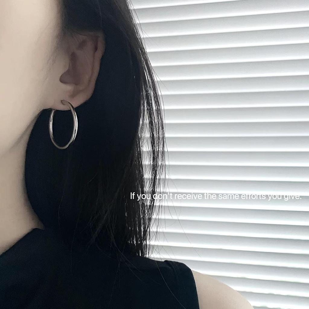 S925 Sterling Silver Timeless Classic Hoop Earrings for Women – Versatile, Simple, and Elegant Large Round Ear Jewelry