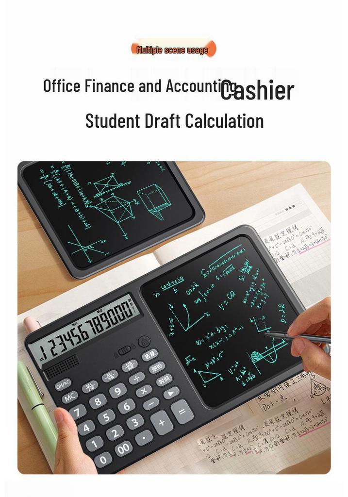 Rechargeable LCD Drawing Board & Scientific Calculator with Solar Power