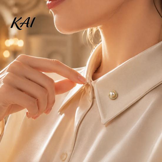 Multipurpose Magnetic Button Faux Pearl Pin, No Sew Safety Decorative Clothing Pins for Scarf Shirts Sweater, Reusable Brooch Anti Exposure Buttons