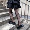 Women's Fishnet Stockings with Bowtie Girls Fish Net Tights with Designs High Waist Pantyhose Thigh High Stockings