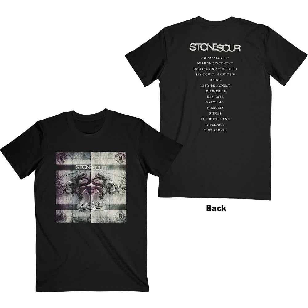 Stone Sour T Shirt Audio Secrecy Square Band Logo Official Mens Black S 3XL