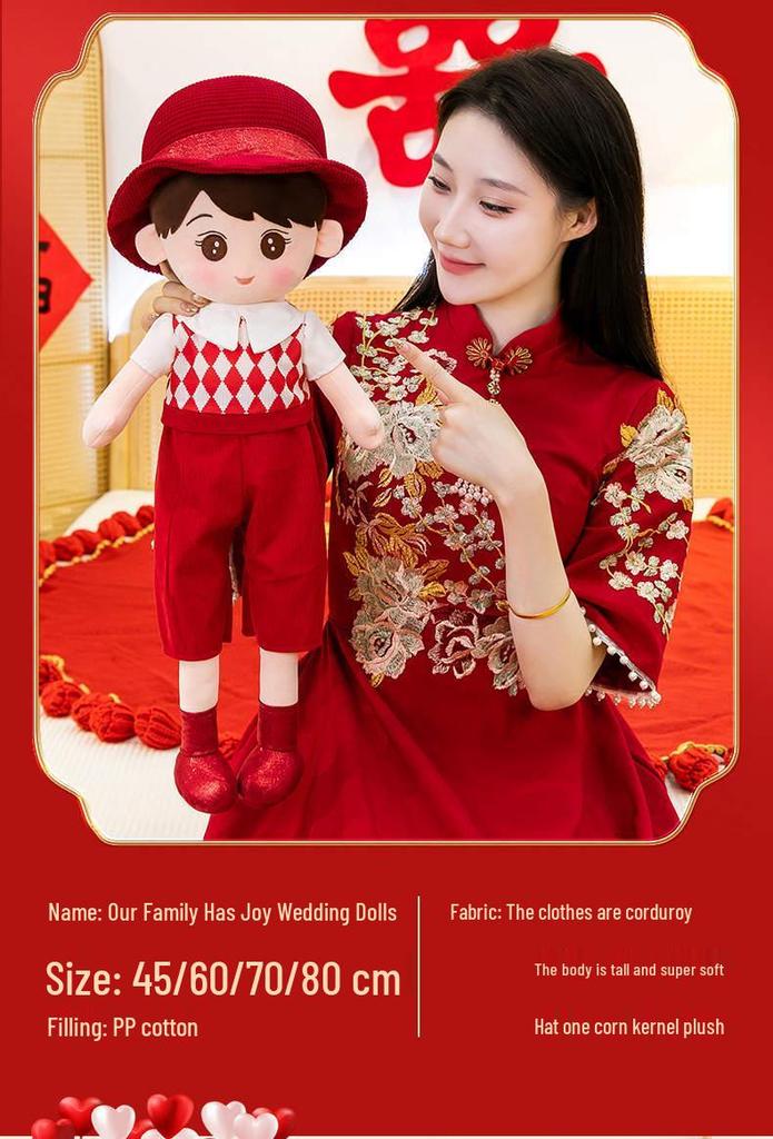 Wedding Couple Hanging Dolls - Cute Boy & Girl Festive Decor for Wedding Room