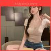 Pure Desire Short Sleeve Tshirt For Women Summer Casual V Neck With Embroidery