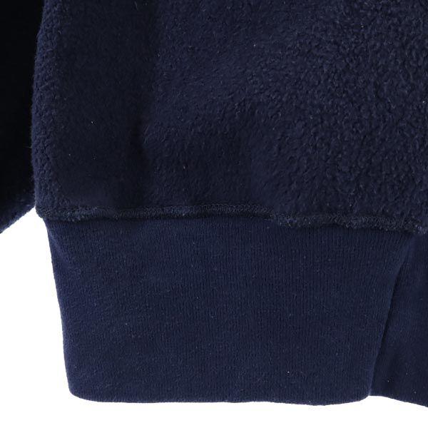 Long sleeve Remake fleece switching trainer Navy sweat Men's Used