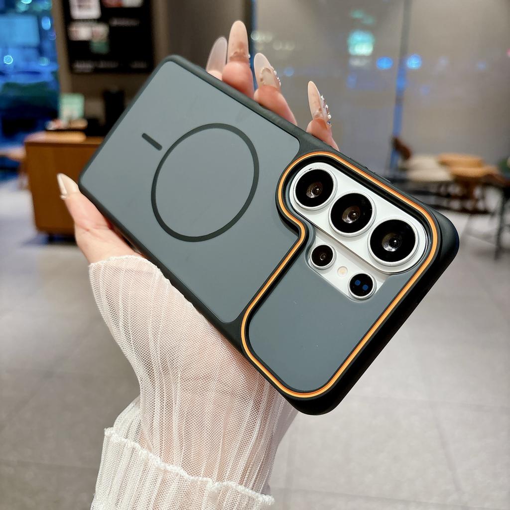 Luxury Contrast Color Frosted Magnetic Phone Case for Samsung Galaxy S26 Plus S26 S25 S24 S23 Ultra for Magsafe Shockproof Cover