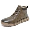 Handmade Men Boots Ankle Winter Leather Shoes Autumn Outdoor Hiking Boots Sneakers  High Top Footwear Anti Slip