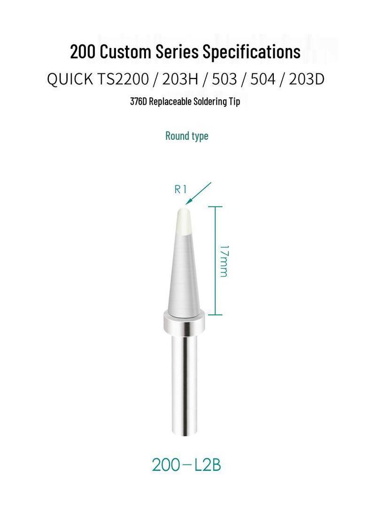 QUICK 203H Soldering Iron Tips 200-L Series: L1.5CF, L2CF, L3CF, L4CF, L5CF - Special Model