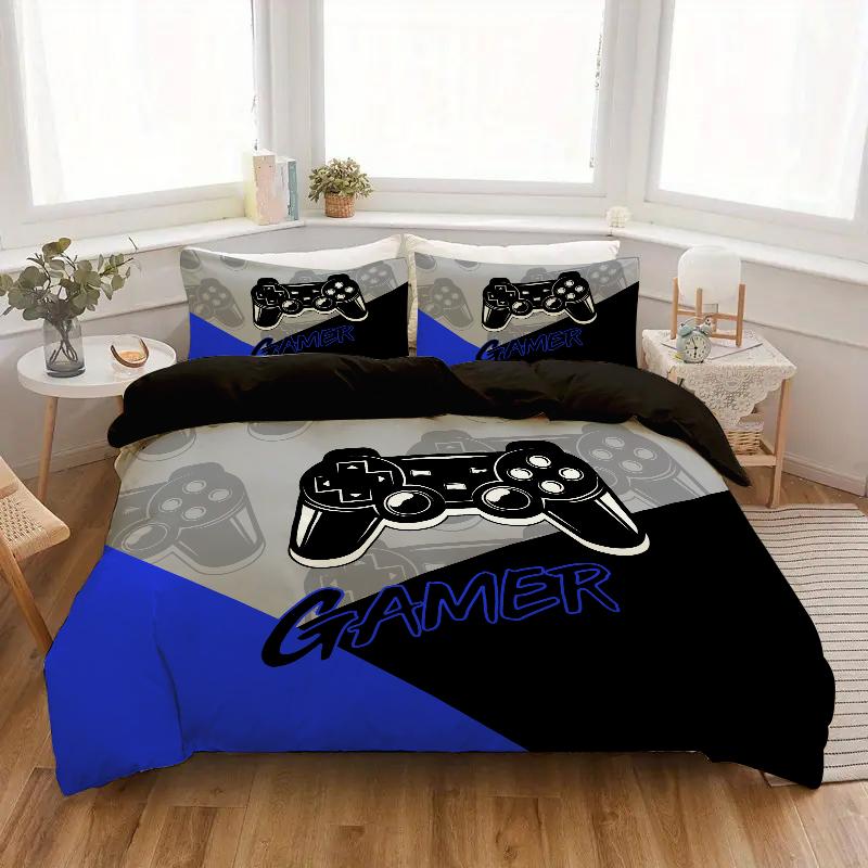 

Чехол для игровой консоли из 3 предметов: красный, черный, синий, черный, 100% полиэстер, 1 пододеяльник, 2 наволочки, цифровая печать, без подкладки EUsingle135x200cm