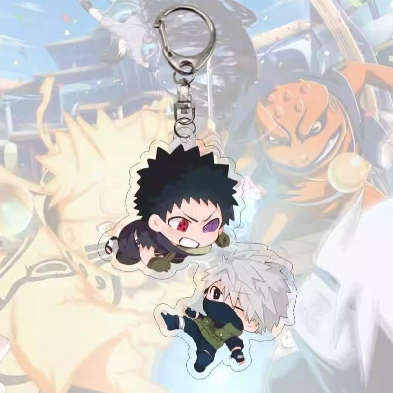 Anime Naruto Acrylic Keychain Accessaries Uzumaki Naruto Cartoon Keyring