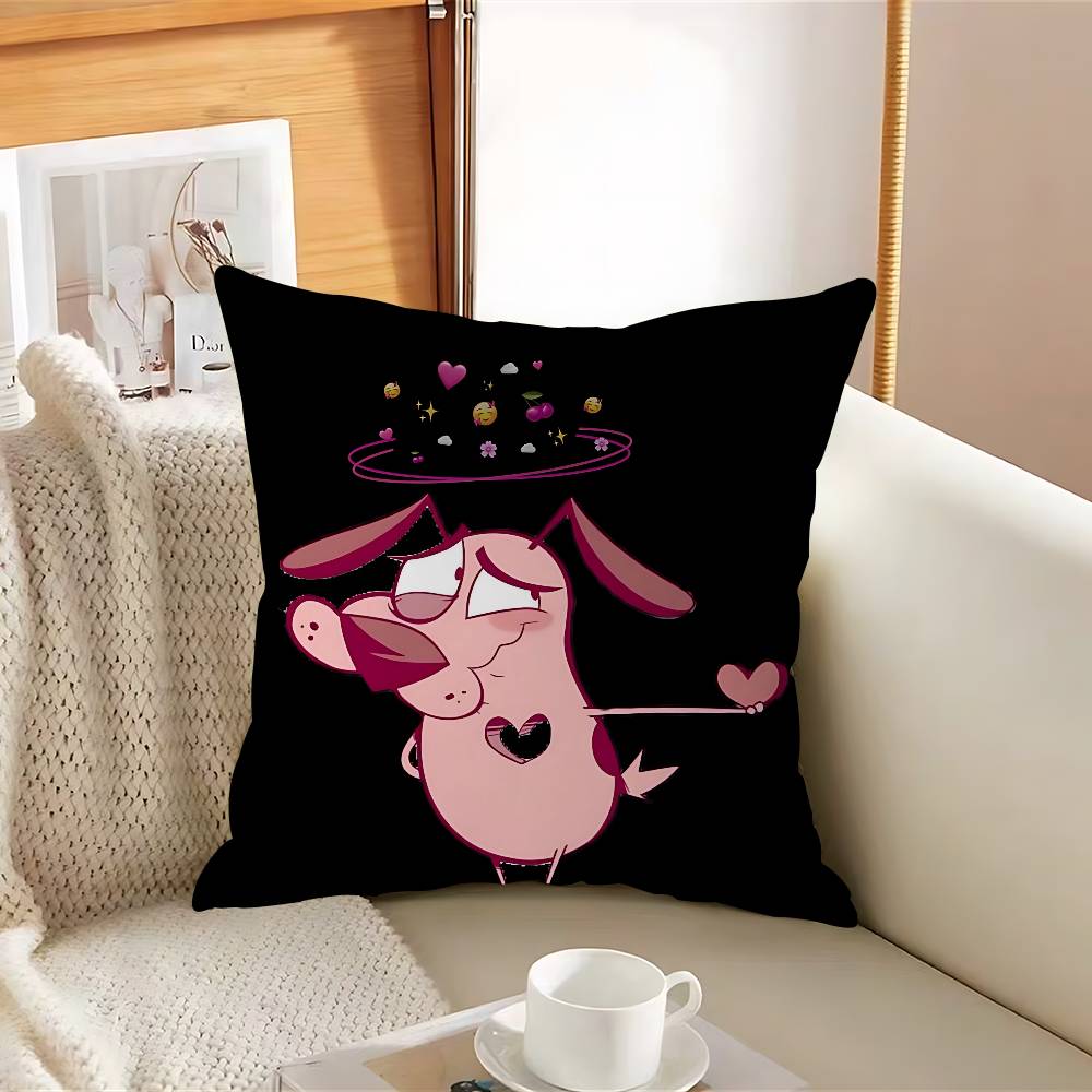 

Courage The C-CowardlyS D-DogS Pillow Case Removable Washable Cushion Cover – All-Season Soft Linen 12x12Inch