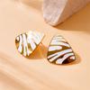 DIEYURO 316L Stainless Steel White Tiger Stripe Necklace Earrings Ring Suit For Women Girls New Party Gift Fashion Jewelry Set