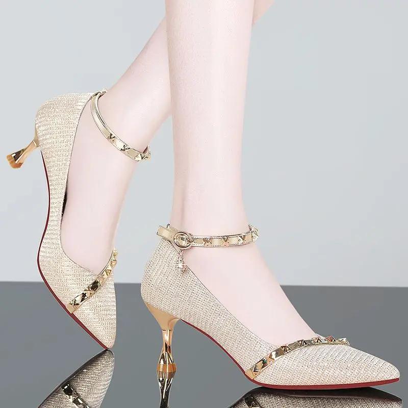 

Thin Heels Buckles Woman Shoes Comfort 2025 Luxury Sandals for Women Anti Slip Hot Trend Cheap Liquidation Asian Size Pvc Sandal 40