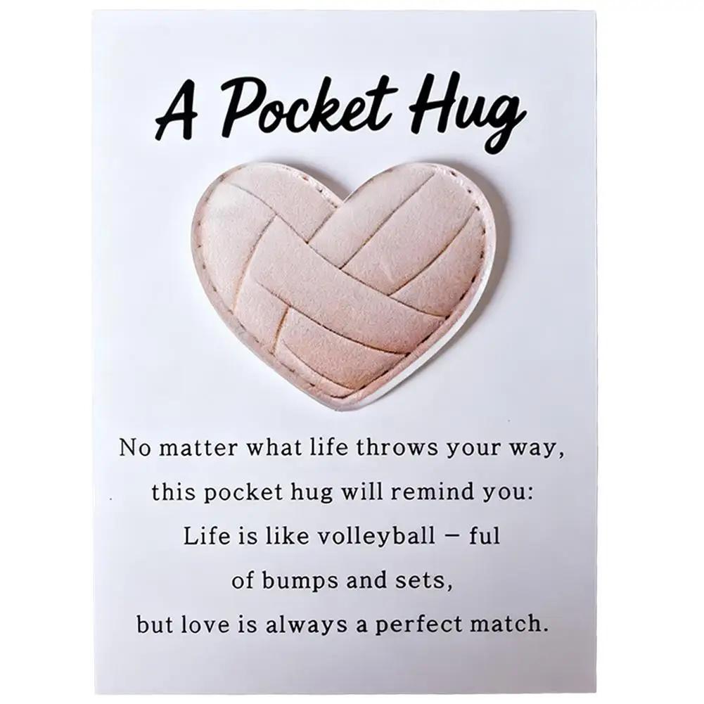 Volleyball Heart Pocket Hug Handmade Encouragement Inspirational Teamwork Symbol Of Courage Token Gift D2Z5