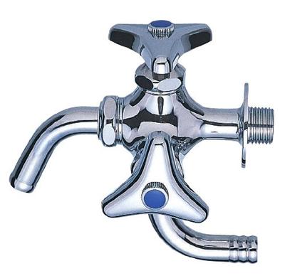SANEI (Sanei) Multi-purpose Double-outlet Water Tap for Watering, for Cold Climates, JF12AK-13